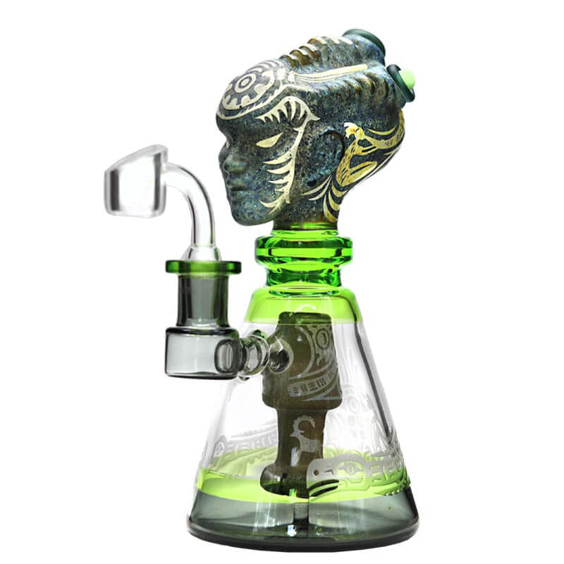 Cignature Sand Blasted Alien Head Beaker Waterpipe (H4282) | 9 inch | Assorted Colors product image